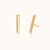 14K Solid Gold Bar Threadless Labret Flat Back Push Back Nap Earring by Doviana