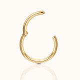 Classic 14K Solid Gold Clicker 10mm Helix Cartilage Piercing Hoop Earring by Doviana