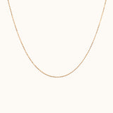 14K Solid Gold Diamond Cut Hammered Disco Ball Bead Chain Necklace by Doviana