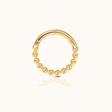 Classic Bead Clicker Titanium PVD Gold Hinged Hoop Earring by Doviana