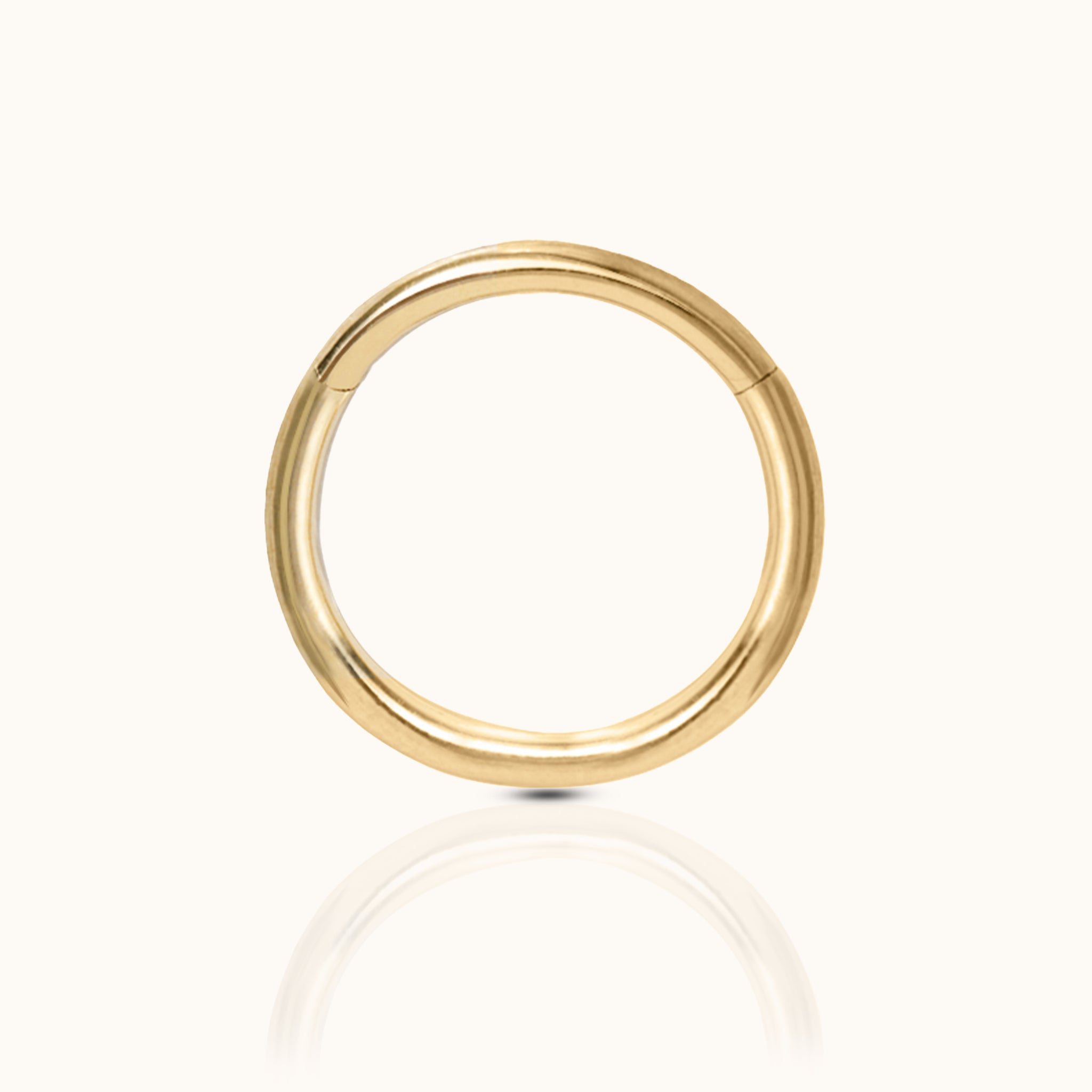 Classic Clicker 10mm Titanium PVD Gold Hinged Nap Hoop Earring by Doviana