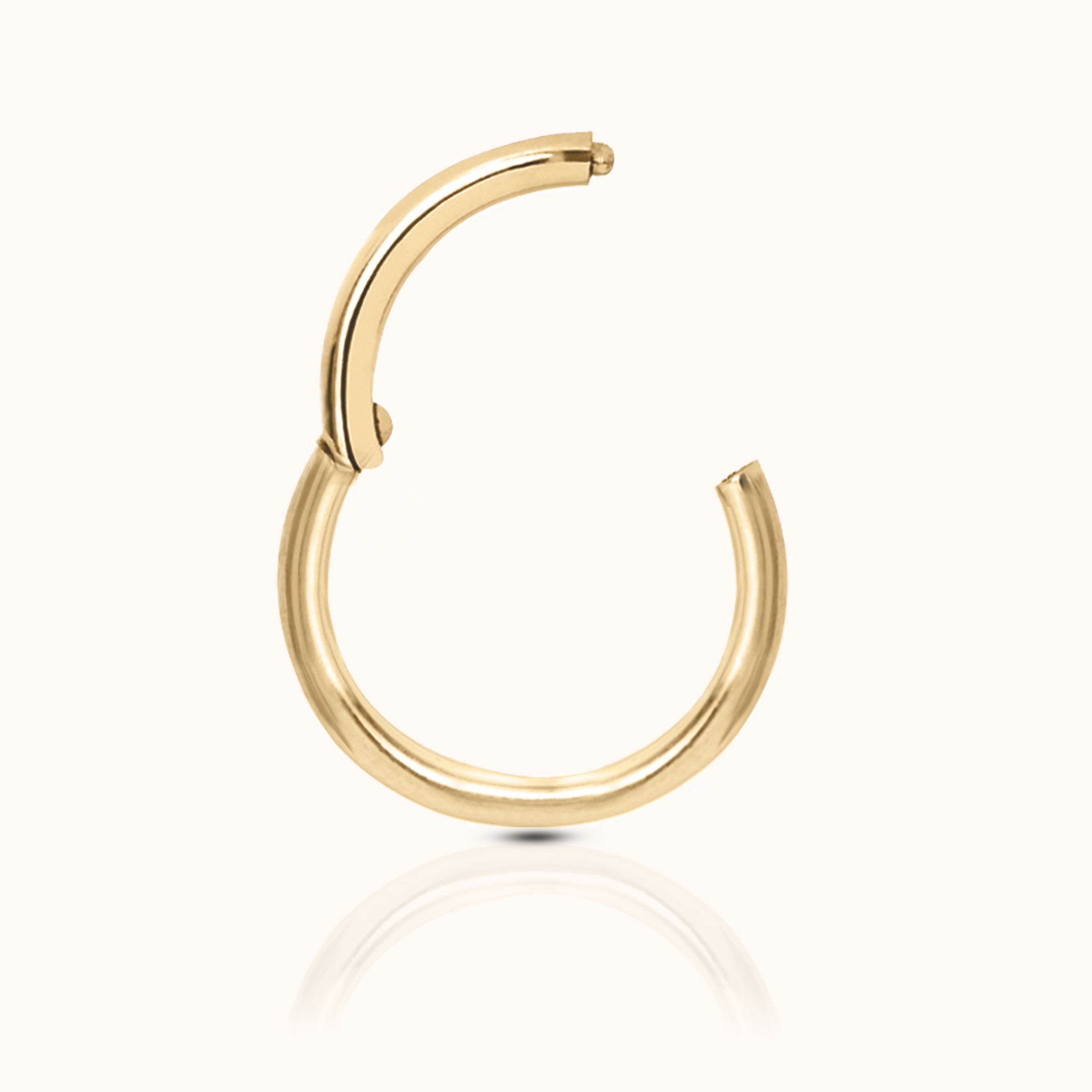 Classic Clicker 12mm Titanium PVD Gold Hinged Nap Hoop Earring by Doviana