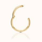 Classic Clicker 10mm Titanium PVD Gold Hinged Nap Hoop Earring by Doviana