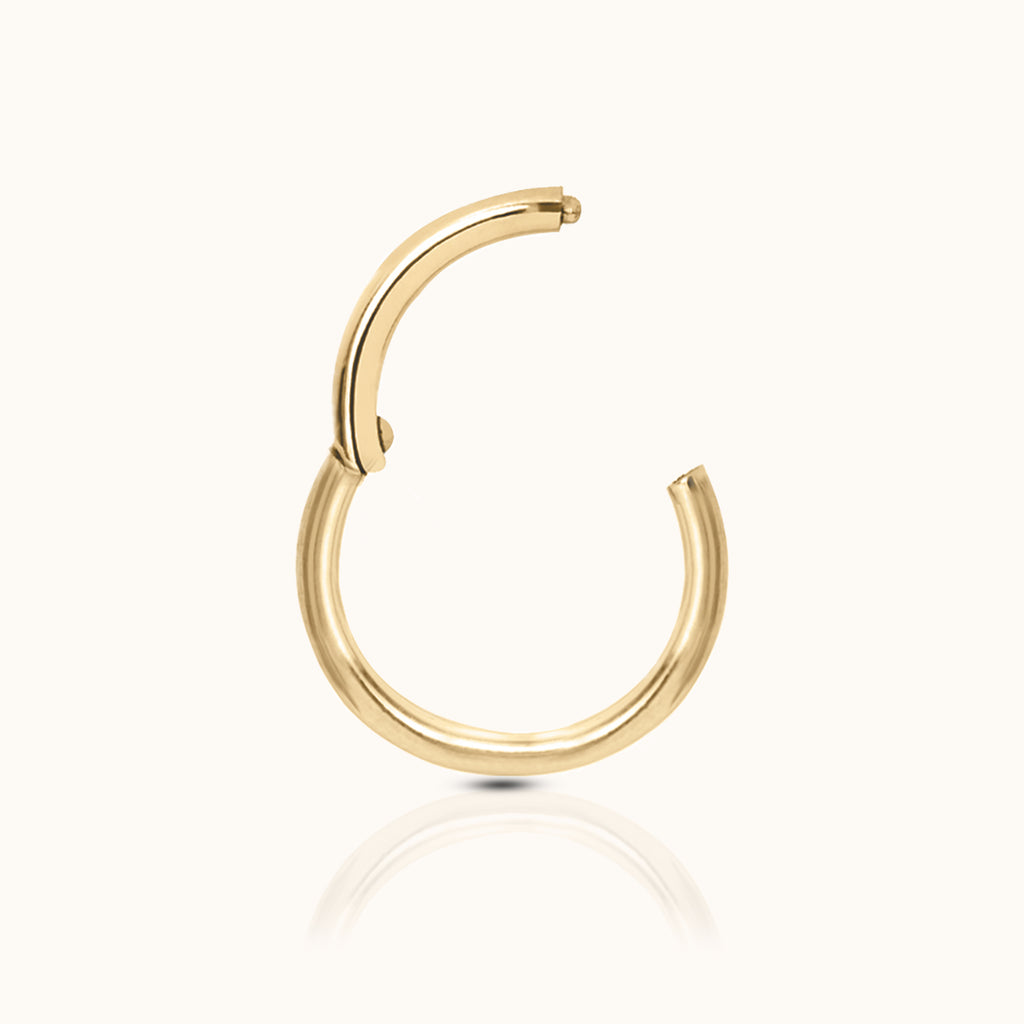 Classic Clicker 8mm Titanium PVD Plating Hinged Nap Hoop Earring by Doviana