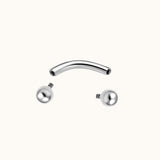 Curved Threaded Barbell Eyebrow Ring Piercing Bar by Doviana