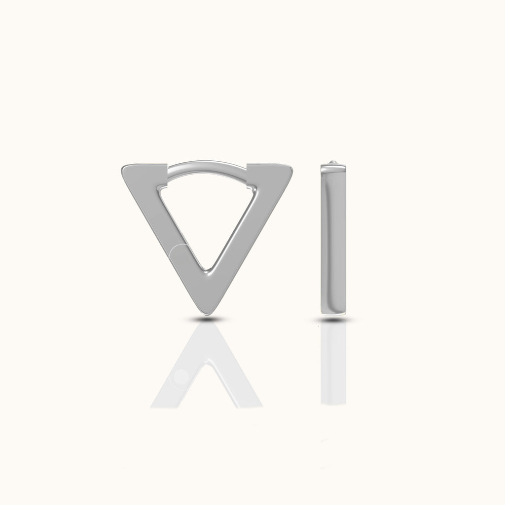 Classic Infinity Diamond Shape Square Huggie Hoop 925 Sterling Silver Geometric Earrings by Doviana