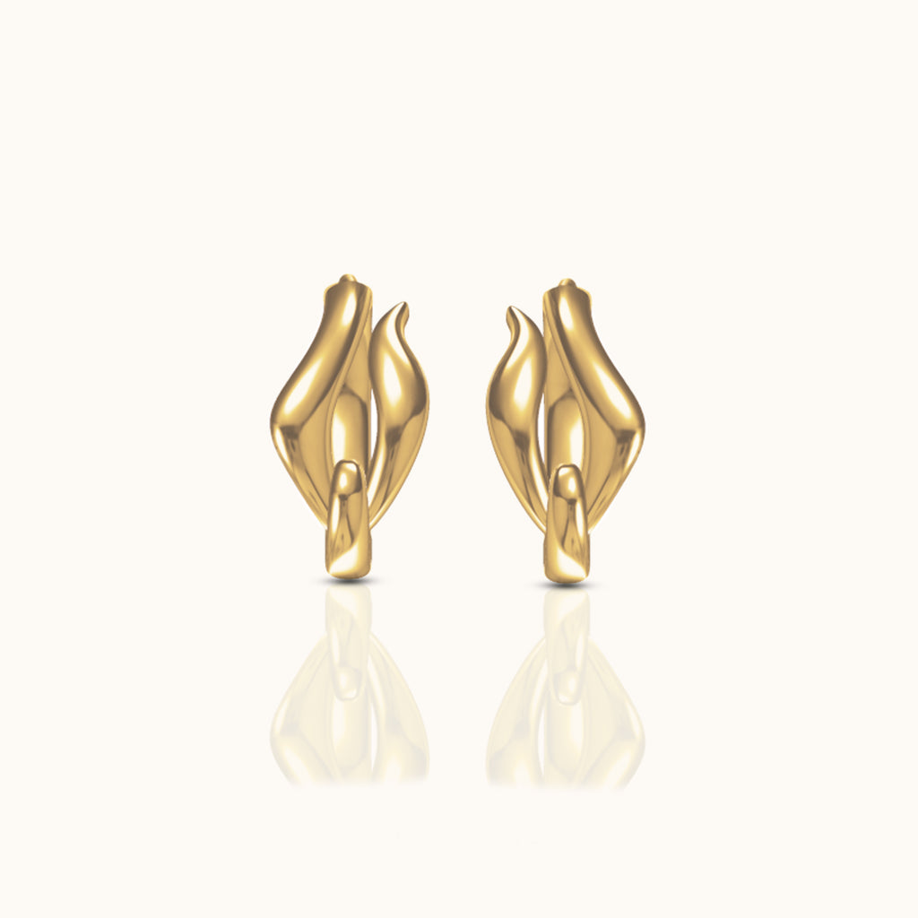 Doviana Signature Irregular Gold Petite Huggie Hoop Earrings