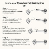 How to wear Threadless Flat Back Earrings Step by Step Guide Push Back Stud Nap Earring by Doviana