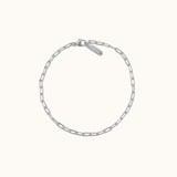 925 Sterling Silver Baby Paperclip Link Chain Bracelet Square Adjustable Chunky Classic by Doviana