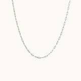 925 Sterling Silver Boyfriend Adjustable Chunky Paperclip Square Link Chain Necklace by Doviana