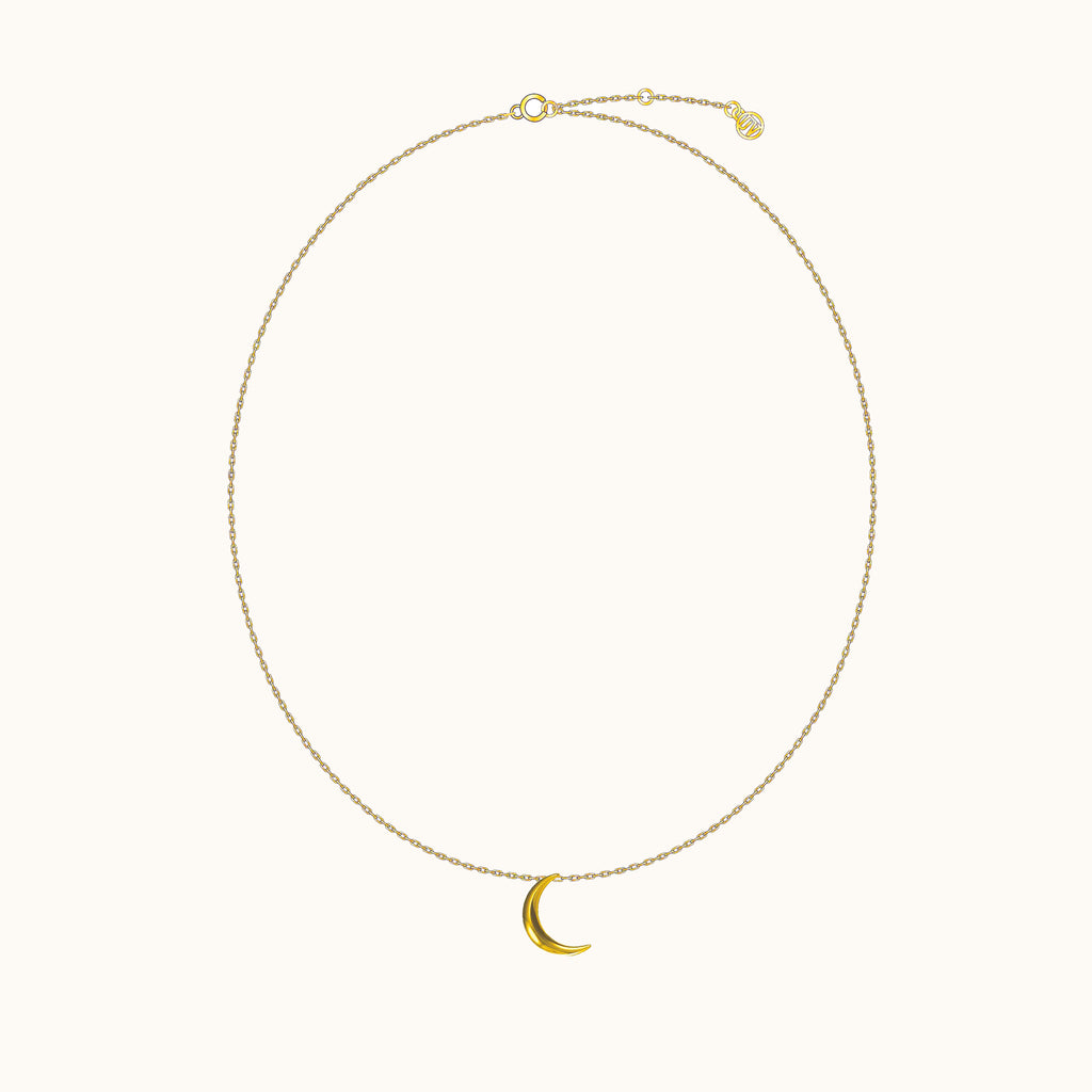 Crescent Moon Necklace Midi Pendant Boho Dainty Mini Celestial Theme by Doviana