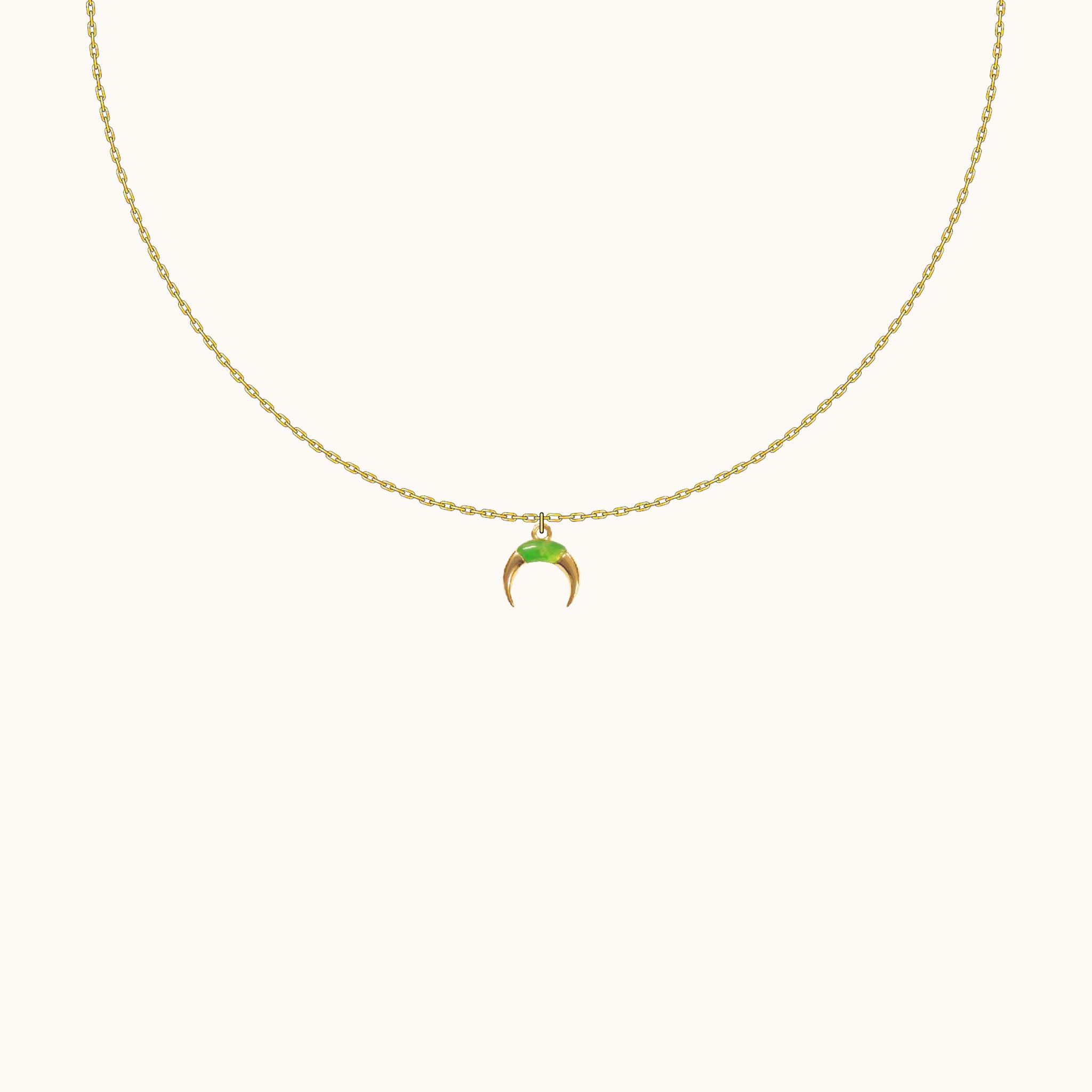 Jade Moon Necklace Minimal Stacking Jewelry Travel to Mexico City by Doviana