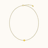Gold Tiny Ball Circle Round Pendant Dainty Ball Necklace by Doviana