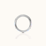 Opal Bezel Set Gemstone Clicker Titanium Silver Hinged Nap Hoop Earring by Doviana