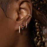 CZ Bezel Bead Ear Cuff Cubic Zirconia Secure Cartilage Fake Piercing by Doviana