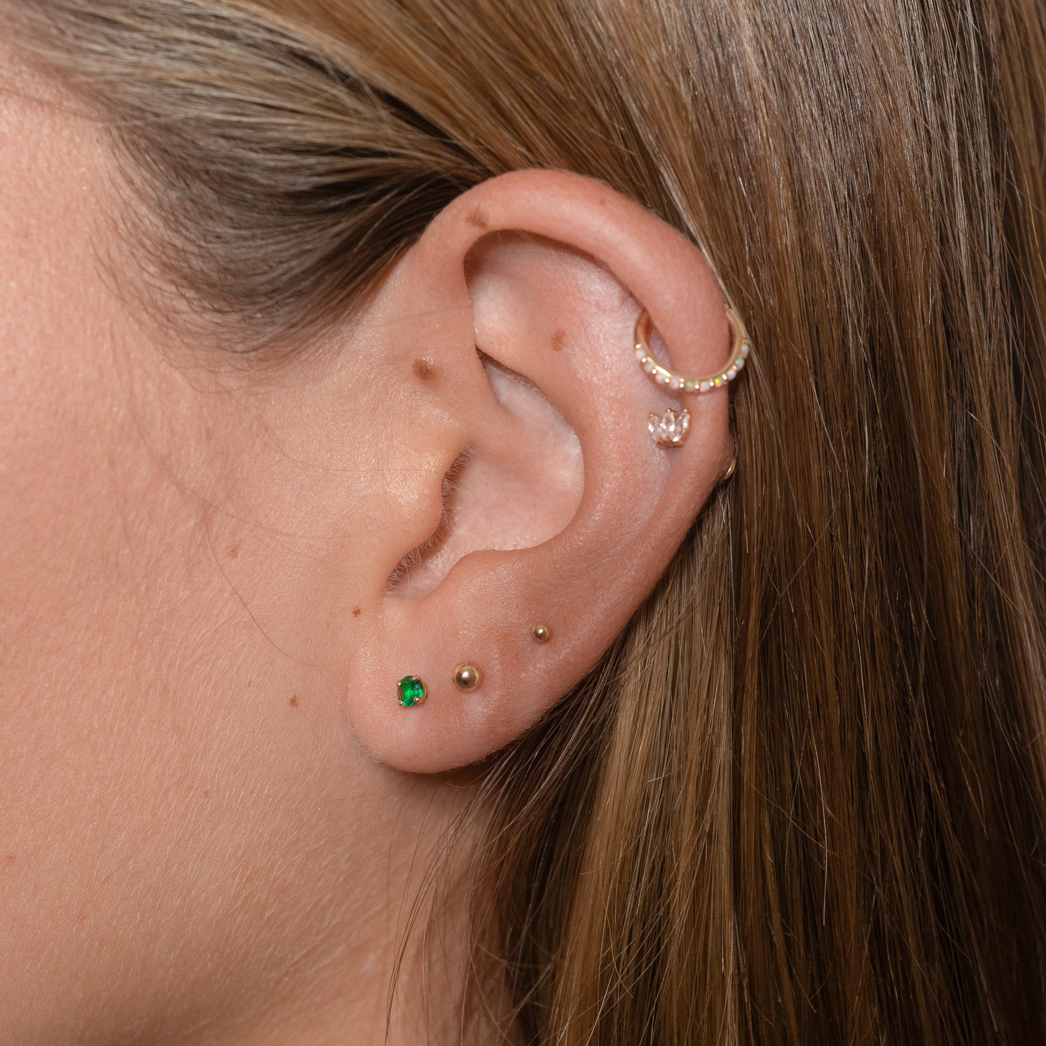 FLAT BACK Threadless Earrings 14K Solid Gold Nap Sleep Earrings – Doviana