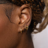 Doviana Signature Irregular Gold Petite Huggie Hoop Earrings