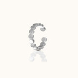 Plain Sleek 925 Sterling Silver Cartilage Fake Piercing Round Coin Ear Cuff by Doviana