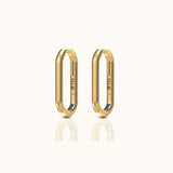 Simple Gold Rectangle Hoop Earrings by Doviana