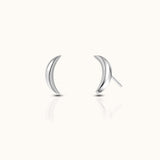 Sleek Crescent Moon Threadless Labret Titanium Flat Back Nap Earring by Doviana