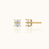 Petite Diamond Gold Mini Square CZ Stud Earrings Rectangle Studs by Doviana