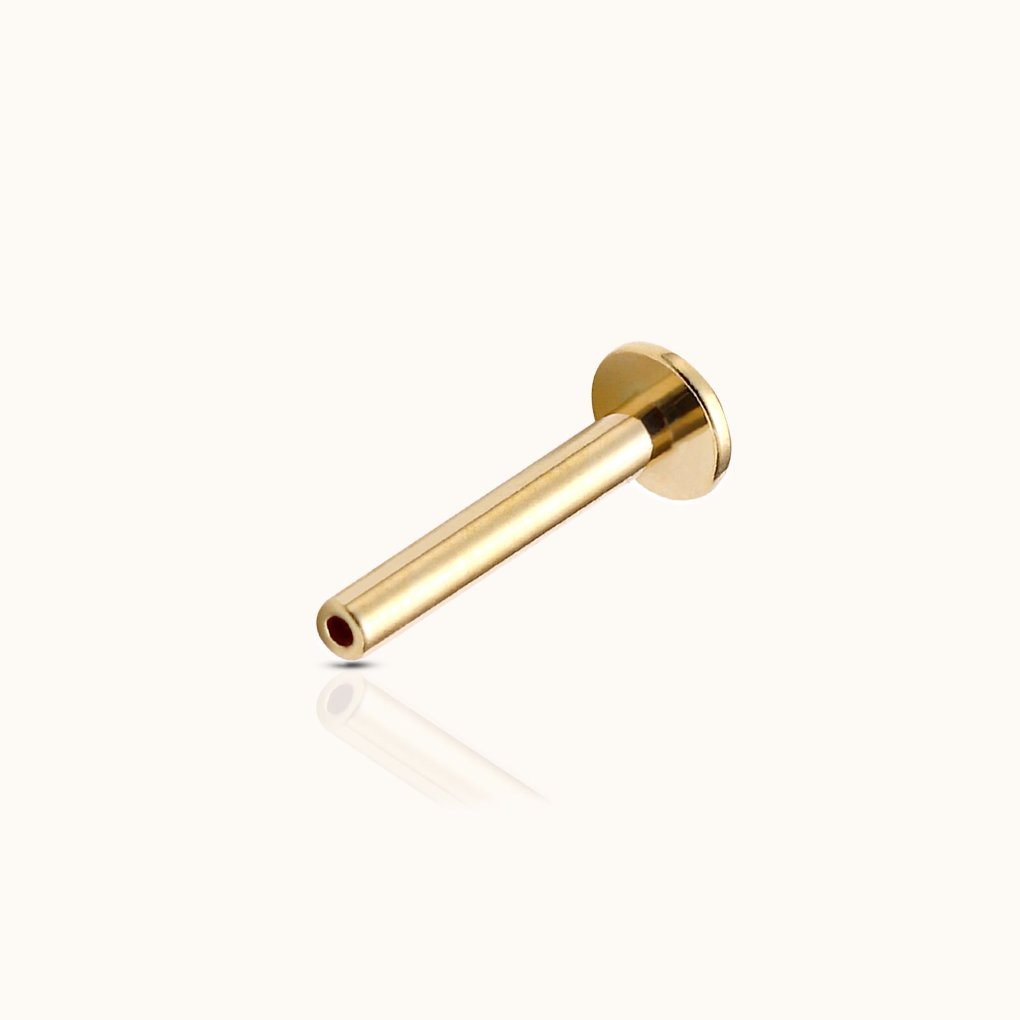 Titanium PVD Gold Threadless Labret Push Pin Flatback Post