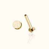 Titanium Pvd Gold Threadless Labret Push Pin Flatback Post by Doviana