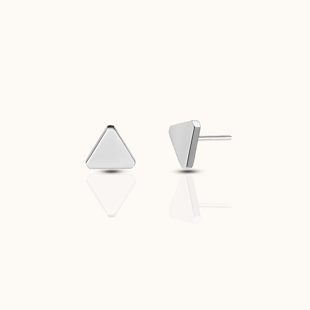 Triangle Shaped Threadless Labret Titanium Flat Back Nap Earring by Doviana