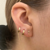 14K Solid Gold Sword Threadless Labret Flat Back Earring