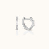 CZ Horseshoe Hoop Earrings Petite CZ Embellished 925 Sterling Silver Cartilage Huggie Hoops by Doviana