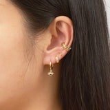 Twisted Chubby Cartilage Gold Cuff Thick Single Croissant Ear Cuff