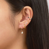 Gold Sleek Secure Cartilage Fake Piercing Cuff Single Plain Ear Cuff by Doviana