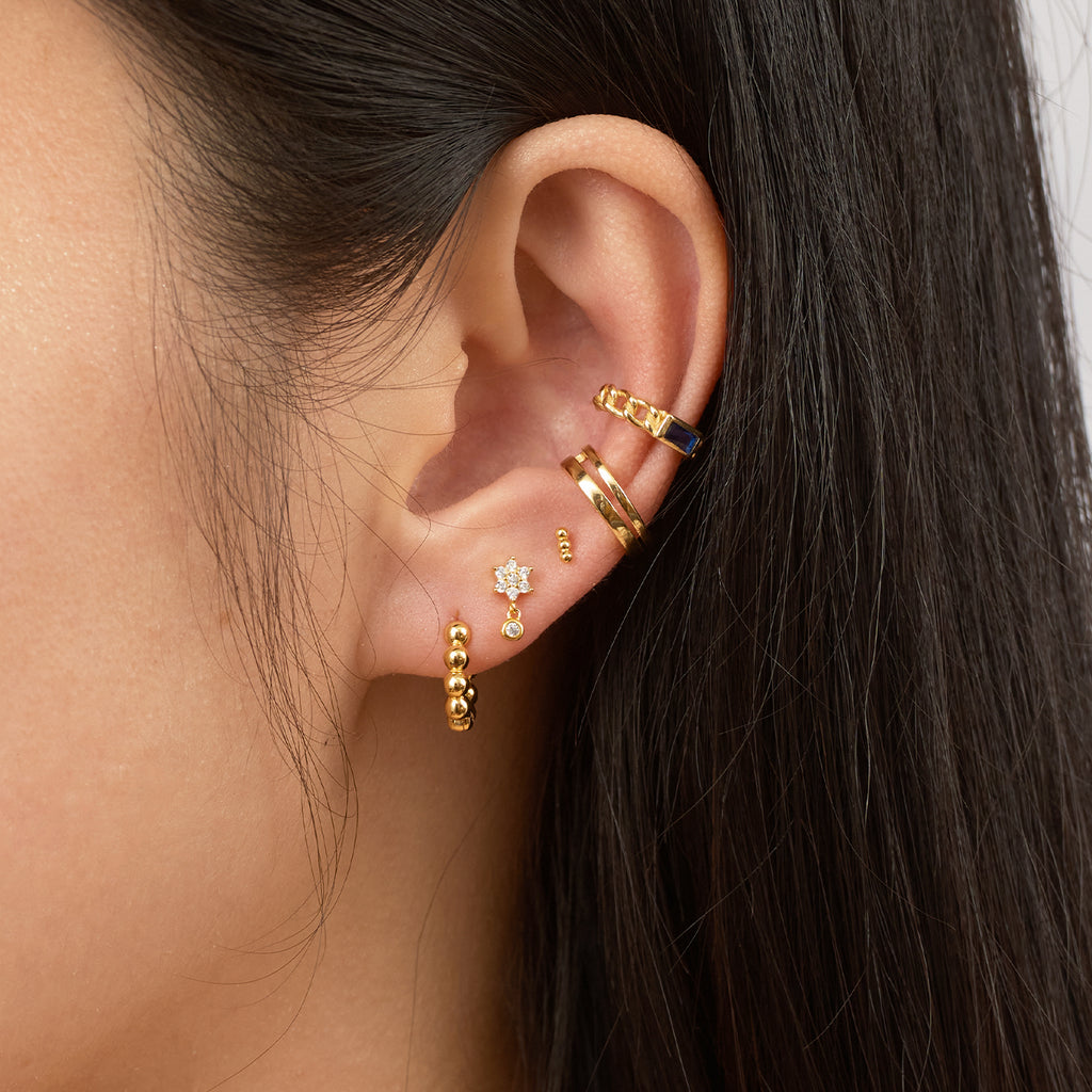 Single Gold Double Layer Ear Cuff Secure Won't Fall Off Affordable Earrings by Doviana