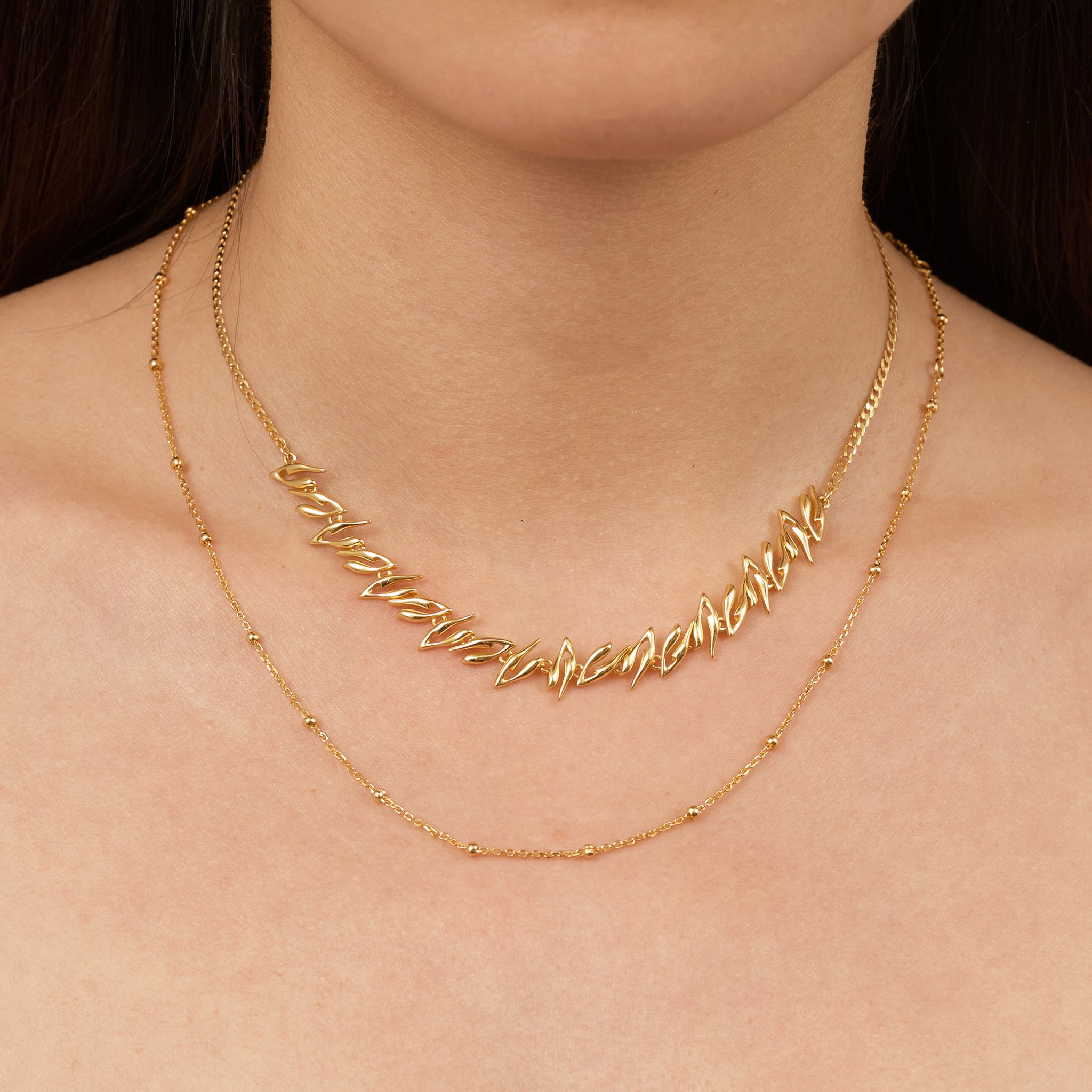 Minimal Stacking Daily Staples Gold Chain Essential Bead Necklace
