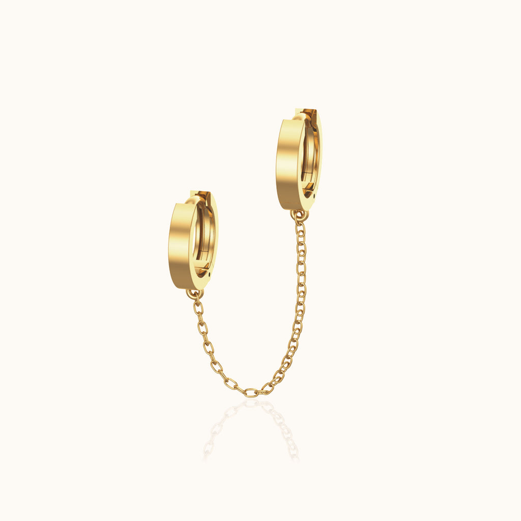 Elevate Your Style with our Dainty Double Hoop Chain Earrings | Doviana