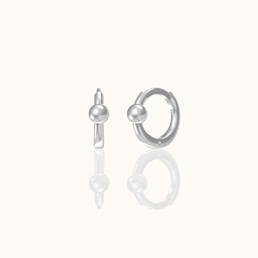 Petite Tragus Cartilage Tiny Huggie 925 Sterling Silver Dainty Ring Hoop Earrings by Doviana