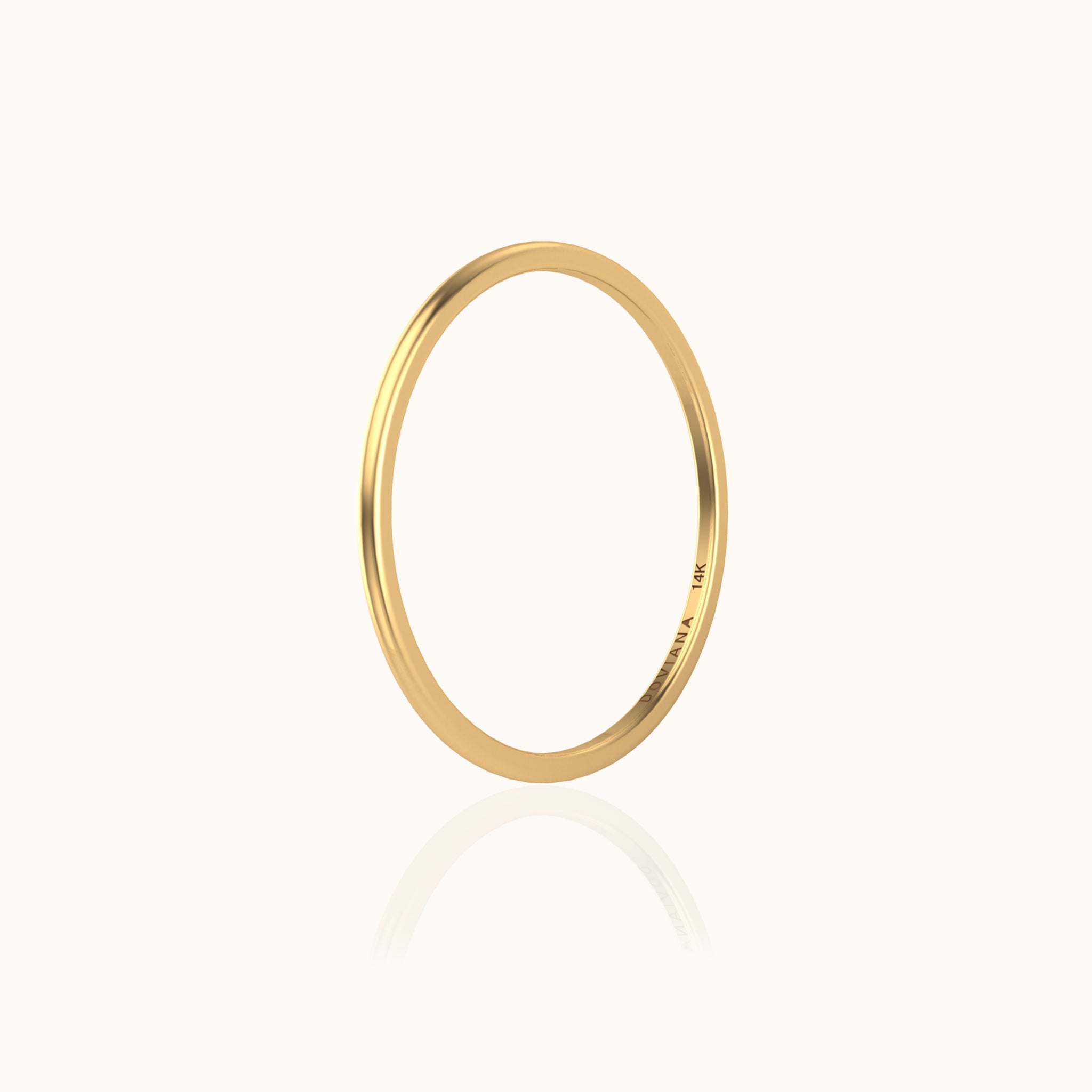 14K Solid Gold Eternal Simple Thin Stacking Band Ring Daily Essentials by Doviana