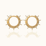 Gothic CZ Chain Hoop Earrings Mini Circle Gold Huggie Hoops by Doviana