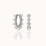 Gothic CZ Chain Hoop Earrings Mini Circle 925 Sterling Silver Huggie Hoops by Doviana