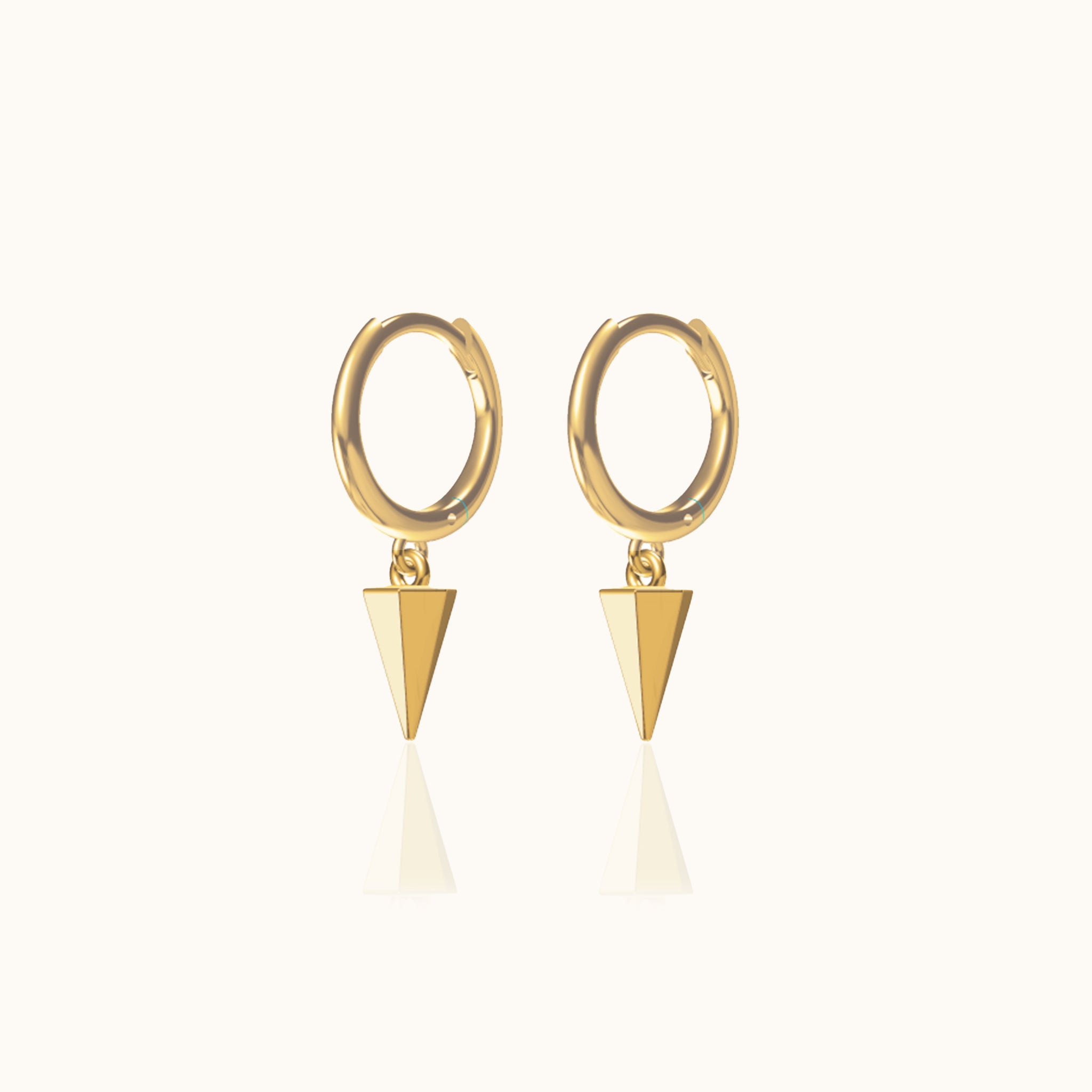 Gothic Spike Hoop Earrings Edgy Sleek Charm Dangle Gold Huggie Hoops by Doviana