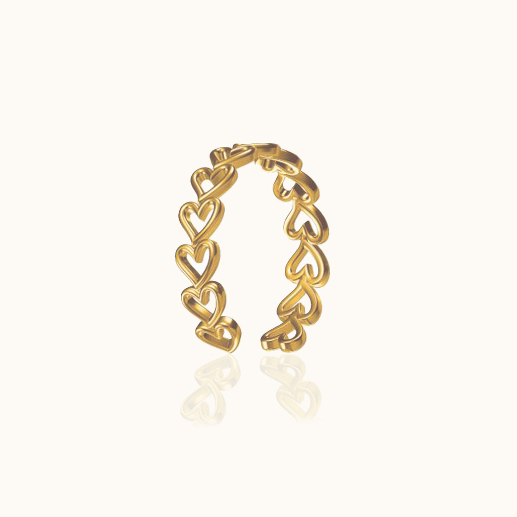 Gold Band Infinity Love Valentine Lovers Stacking Hollow Heart Ring by Doviana