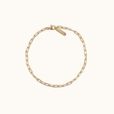 Gold Baby Paperclip Link Chain Bracelet Square Adjustable Chunky Classic by Doviana