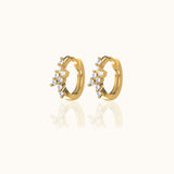 Petite Gold Hoops Tiny Gemstone Pave Huggie Hoop Earrings by Doviana