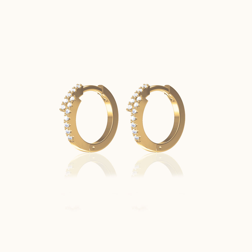Cartilage Piercing Gold Huggie Hoops Overlap Hoop Earrings by Doviana