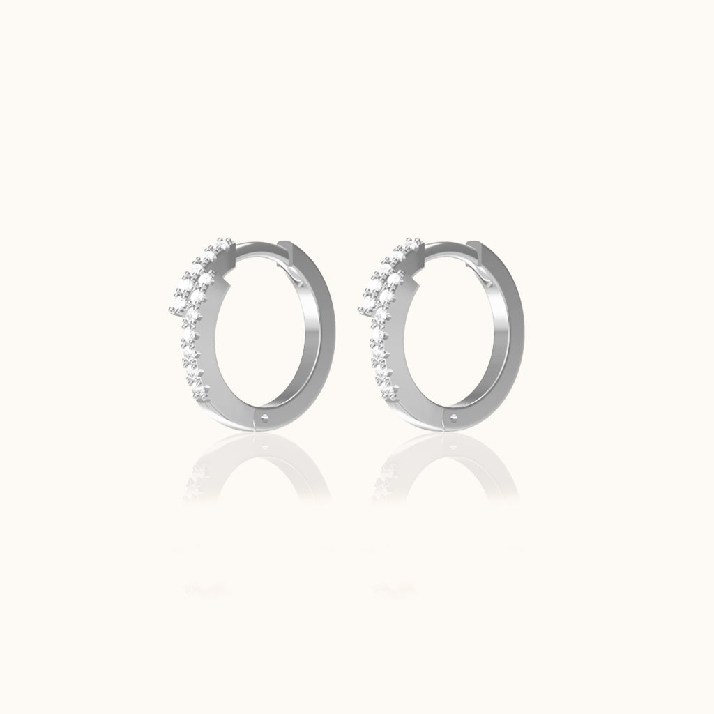 Cartilage Piercing 925 Sterling Silver Huggie Hoops Overlap Hoop Earrings by Doviana