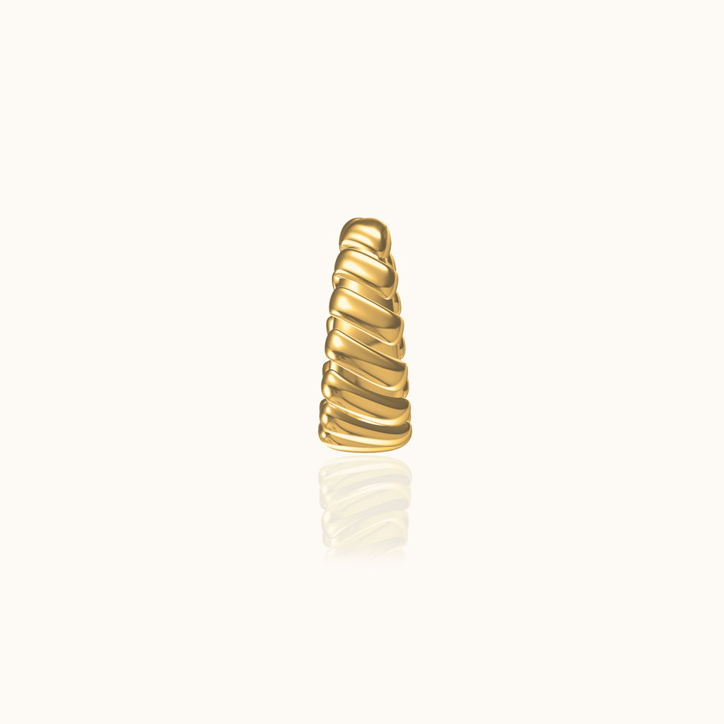 Twisted Chubby Cartilage Gold Cuff Thick Single Croissant Ear Cuff