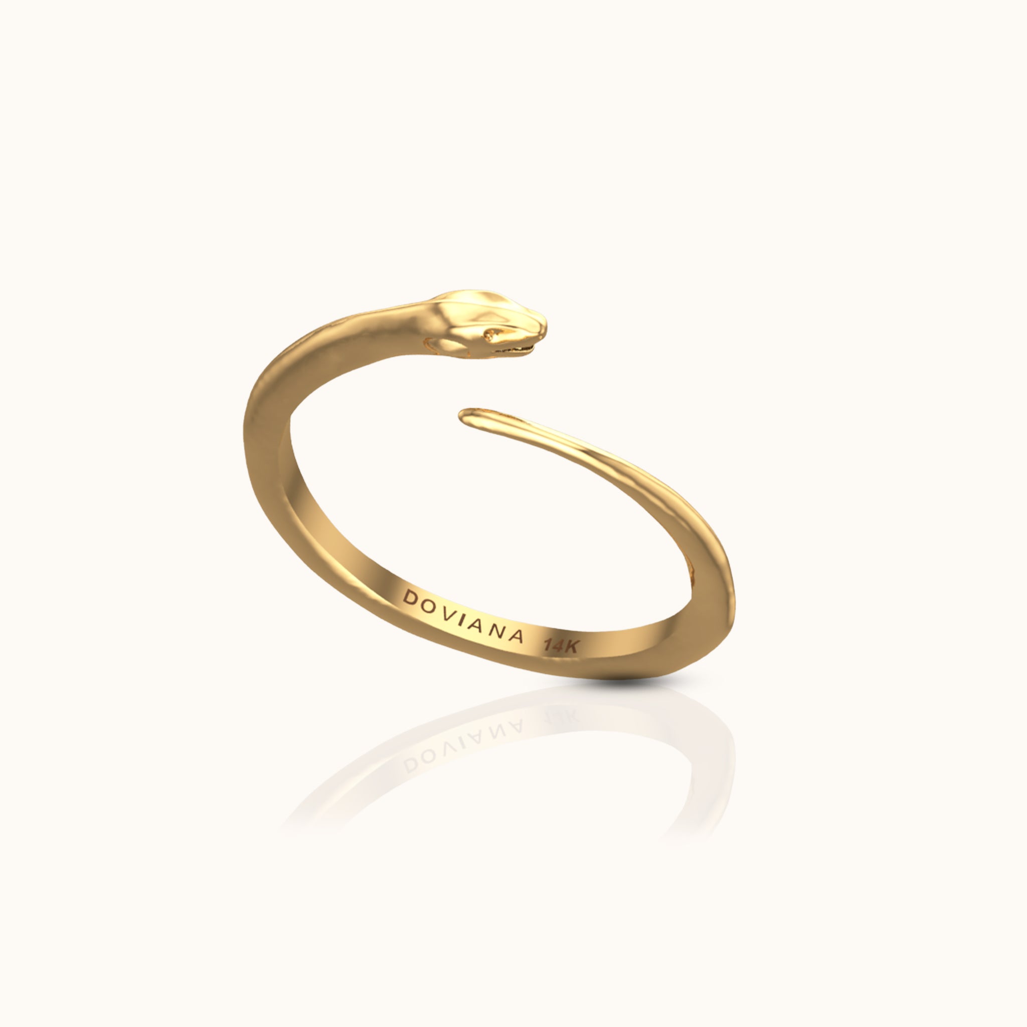 Embrace Timeless with 14K Solid Gold Eternal Snake Wrap Ring by Doviana