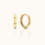 14K Solid Gold Staple Hoop Earring
