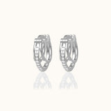 Triple Circle CZ Pave Retro Vintage Style 925 Sterling Silver Victorian Circle Earrings by Doviana